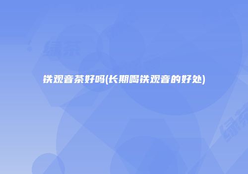 铁观音茶好吗(长期喝铁观音的好处)