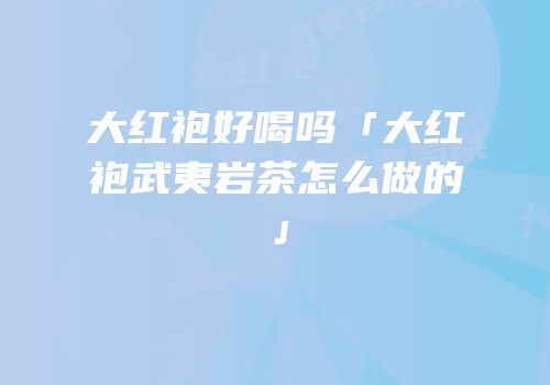 大红袍好喝吗「大红袍武夷岩茶怎么做的」