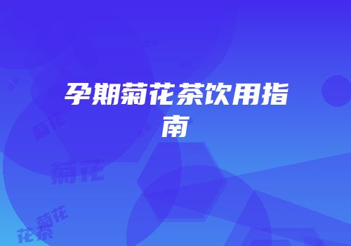 孕期菊花茶饮用指南