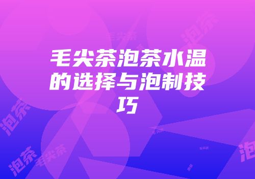毛尖茶泡茶水温的选择与泡制技巧