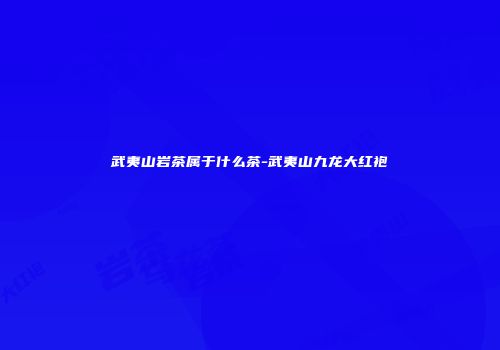 武夷山岩茶属于什么茶-武夷山九龙大红袍