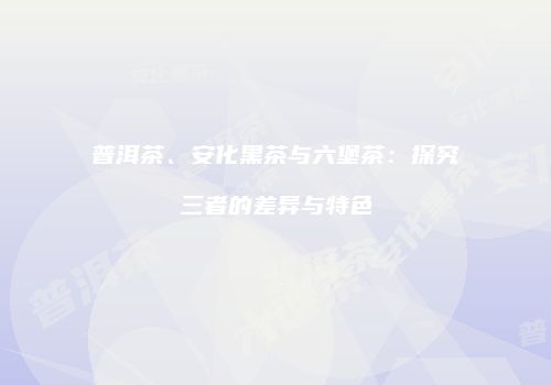 普洱茶、安化黑茶与六堡茶：探究三者的差异与特色