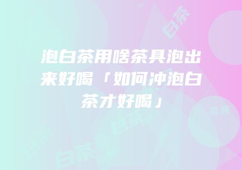 泡白茶用啥茶具泡出来好喝「如何冲泡白茶才好喝」