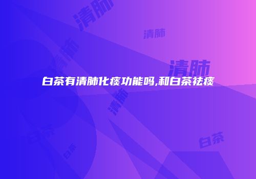 白茶有清肺化痰功能吗,和白茶祛痰