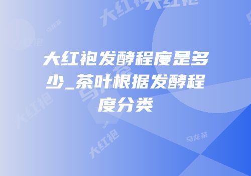 大红袍发酵程度是多少_茶叶根据发酵程度分类
