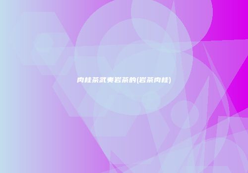 肉桂茶武夷岩茶的(岩茶肉桂)