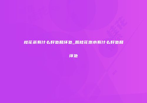 桂花茶有什么好处和坏处_喝桂花泡水有什么好处和坏处