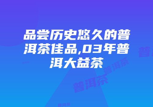 品尝历史悠久的普洱茶佳品,03年普洱大益茶