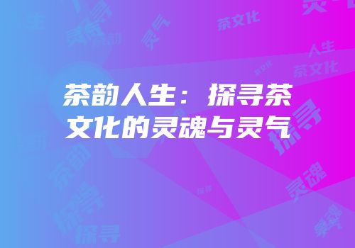 茶韵人生：探寻茶文化的灵魂与灵气