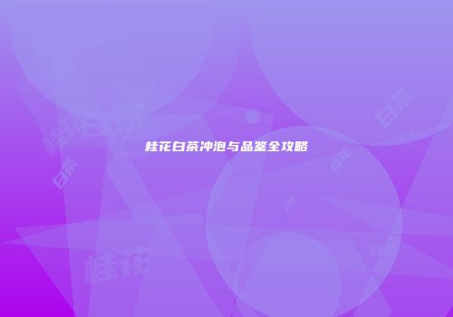 桂花白茶冲泡与品鉴全攻略