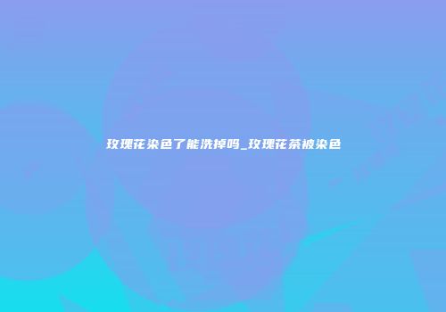 玫瑰花染色了能洗掉吗_玫瑰花茶被染色