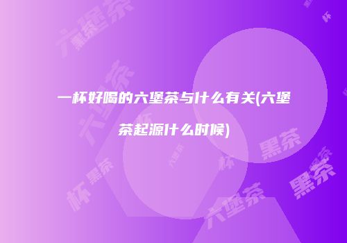 一杯好喝的六堡茶与什么有关(六堡茶起源什么时候)