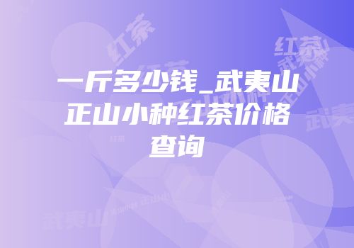 一斤多少钱_武夷山正山小种红茶价格查询