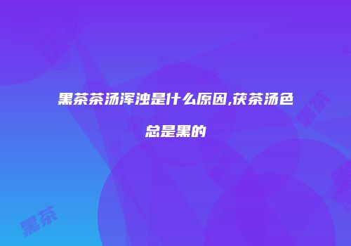 黑茶茶汤浑浊是什么原因,茯茶汤色总是黑的