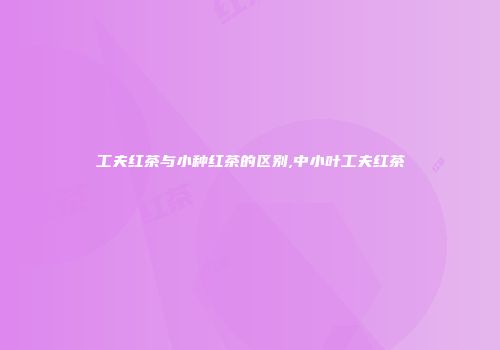 工夫红茶与小种红茶的区别,中小叶工夫红茶