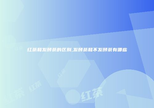 红茶和发酵茶的区别,发酵茶和不发酵茶有哪些