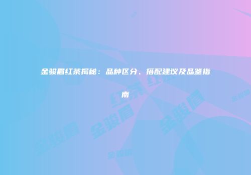 金骏眉红茶揭秘：品种区分、搭配建议及品鉴指南