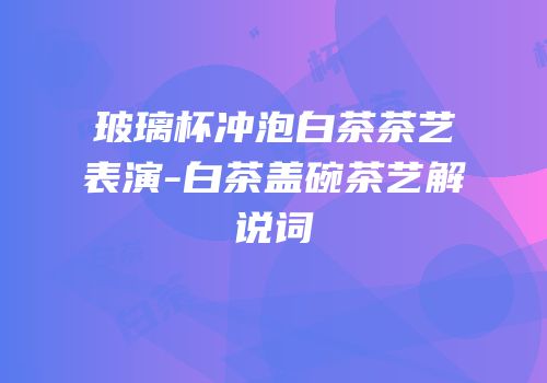 玻璃杯冲泡白茶茶艺表演-白茶盖碗茶艺解说词