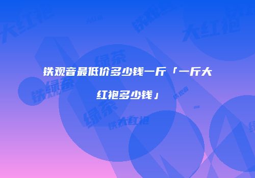 铁观音最低价多少钱一斤「一斤大红袍多少钱」
