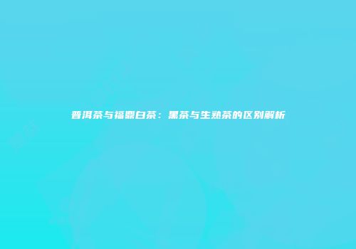 普洱茶与福鼎白茶：黑茶与生熟茶的区别解析