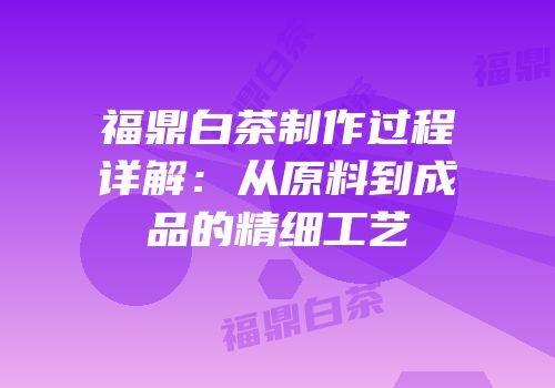 福鼎白茶制作过程详解：从原料到成品的精细工艺