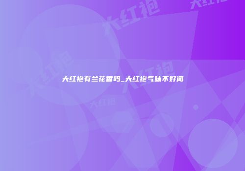 大红袍有兰花香吗_大红袍气味不好闻