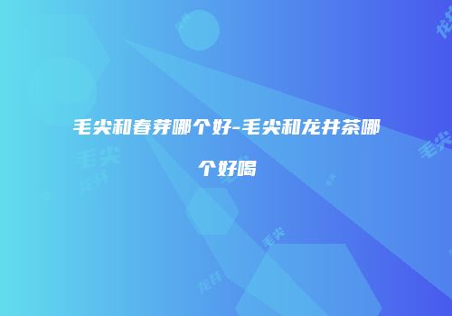 毛尖和春芽哪个好-毛尖和龙井茶哪个好喝