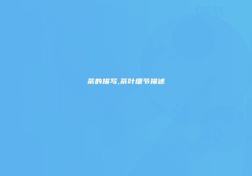 茶的描写,茶叶细节描述