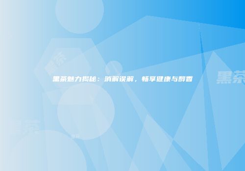 黑茶魅力揭秘：消解误解，畅享健康与醇香