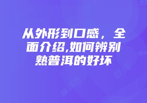 从外形到口感，全面介绍,如何辨别熟普洱的好坏