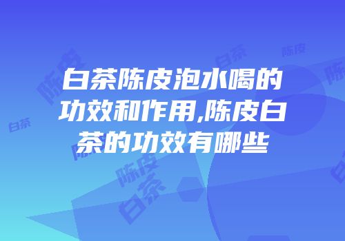 白茶陈皮泡水喝的功效和作用,陈皮白茶的功效有哪些
