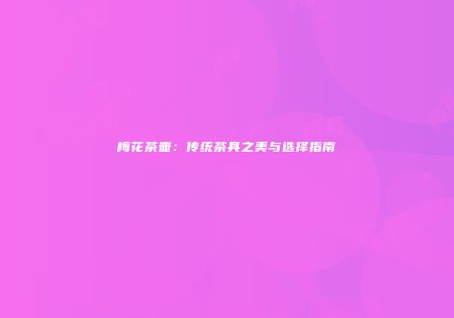 梅花茶壶：传统茶具之美与选择指南