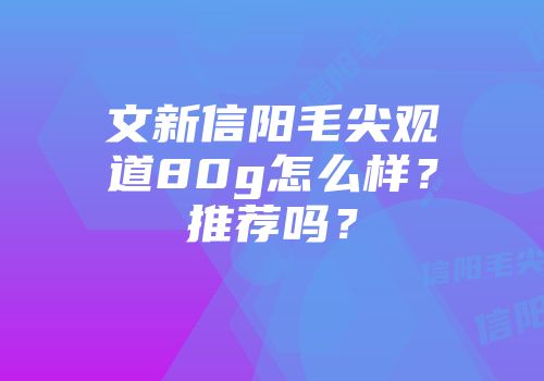 文新信阳毛尖观道80g怎么样？推荐吗？