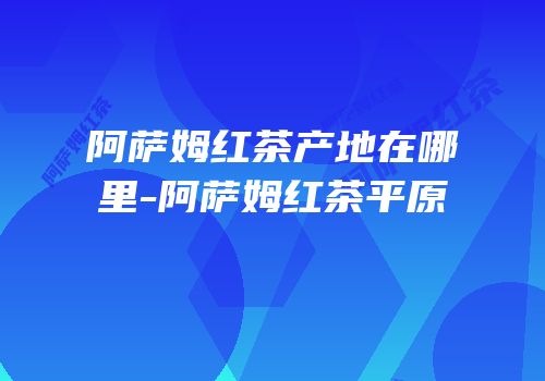 阿萨姆红茶产地在哪里-阿萨姆红茶平原