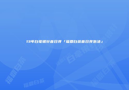 13年白毫银针首日芽「福鼎白茶首日芽泡法」