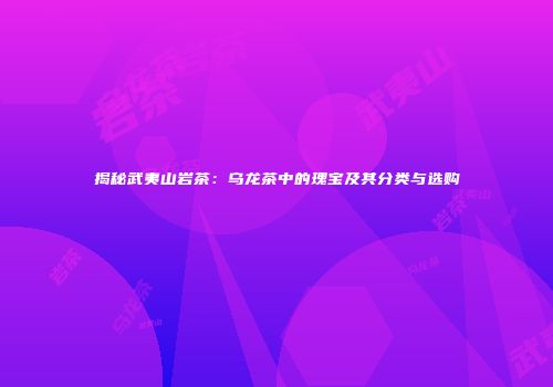 揭秘武夷山岩茶：乌龙茶中的瑰宝及其分类与选购