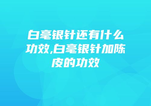 白毫银针还有什么功效,白毫银针加陈皮的功效