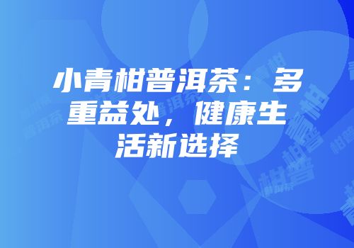 小青柑普洱茶：多重益处，健康生活新选择