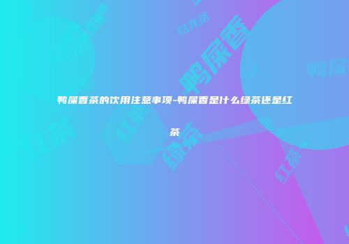 鸭屎香茶的饮用注意事项-鸭屎香是什么绿茶还是红茶