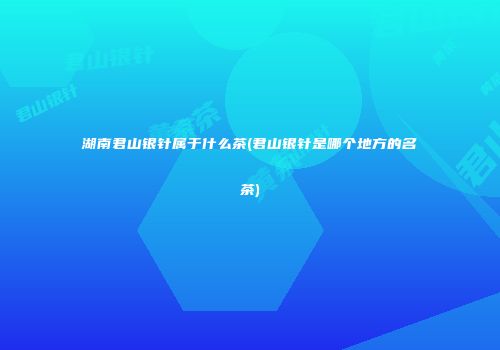 湖南君山银针属于什么茶(君山银针是哪个地方的名茶)