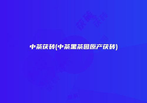 中茶茯砖(中茶黑茶园原产茯砖)
