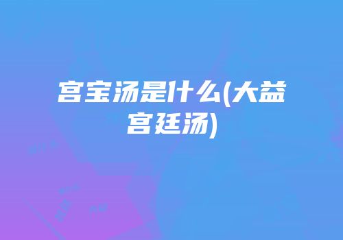 宫宝汤是什么(大益宫廷汤)
