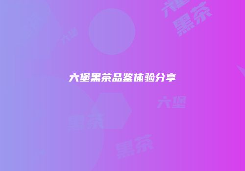六堡黑茶品鉴体验分享