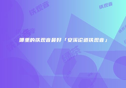 哪里的铁观音最好「安溪论道铁观音」