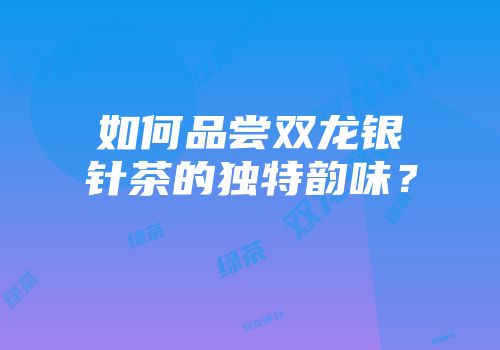 如何品尝双龙银针茶的独特韵味？