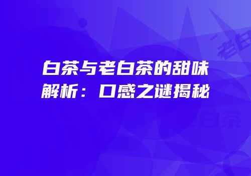 白茶与老白茶的甜味解析：口感之谜揭秘