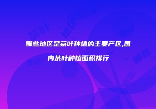 哪些地区是茶叶种植的主要产区,国内茶叶种植面积排行