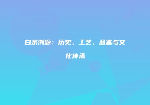 白茶溯源：历史、工艺、品鉴与文化传承