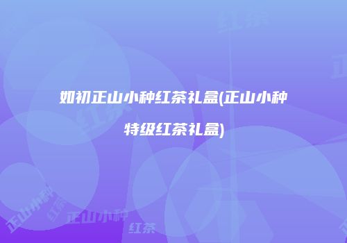 如初正山小种红茶礼盒(正山小种特级红茶礼盒)