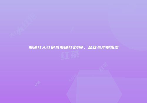 海堤红大红袍与海堤红茶1号：品鉴与冲泡指南